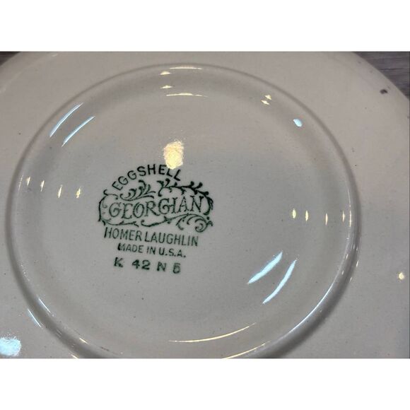 Homer Laughlin Georgian Eggshell Vintage Tea Cups and Saucers 8pc set - Picture 10 of 12